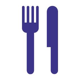 Meal break: pictogram with knife and fork 